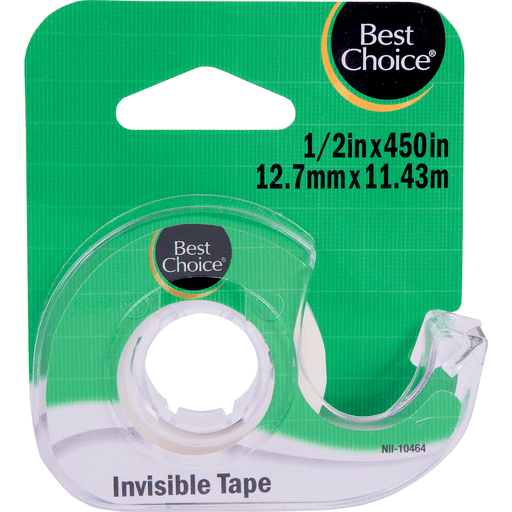 slide 1 of 1, Best Choice Invisible Tape 1/2 Inch X 450 Inch, 450 in