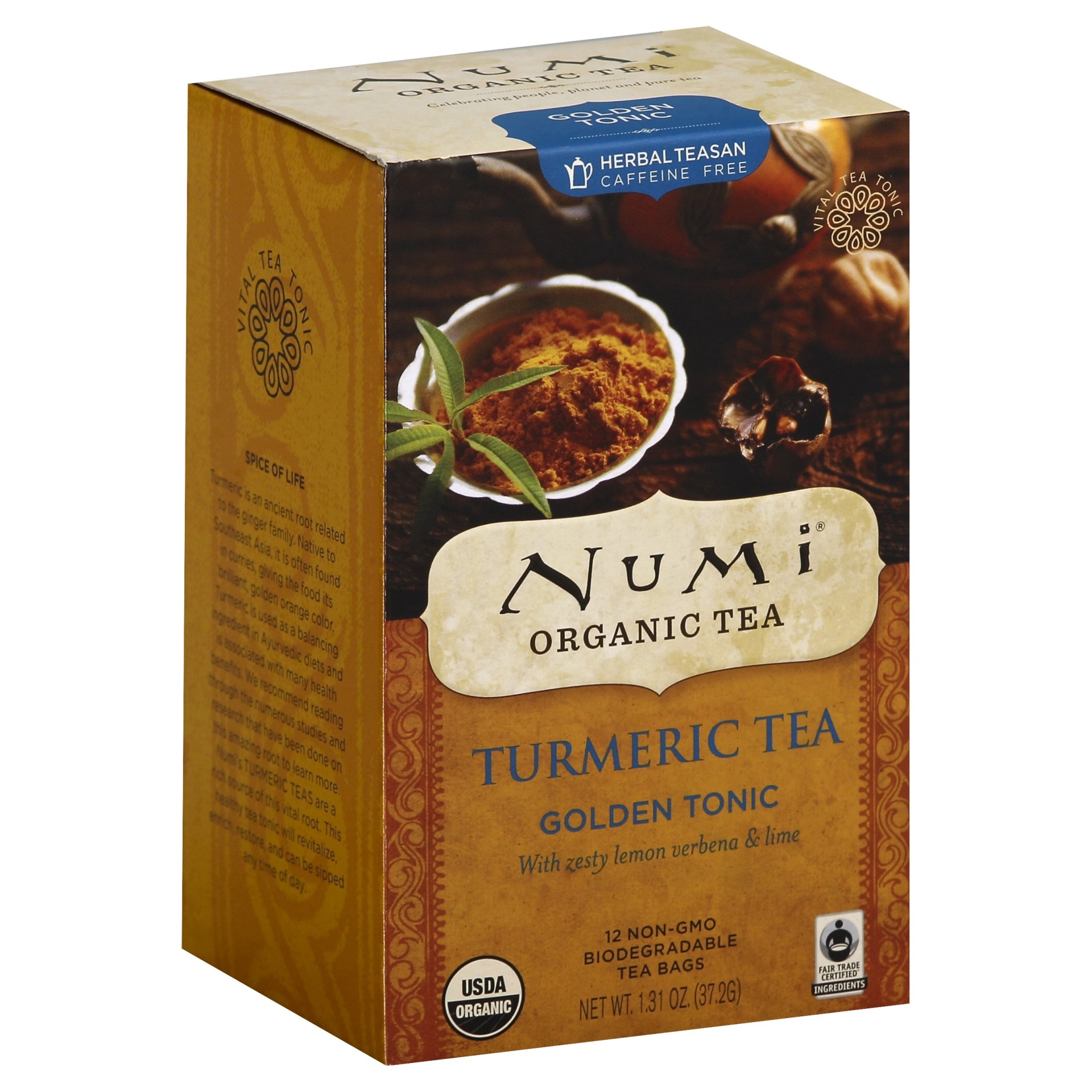 slide 1 of 5, Numi Turmeric Golden Tonic Tea, 12 ct