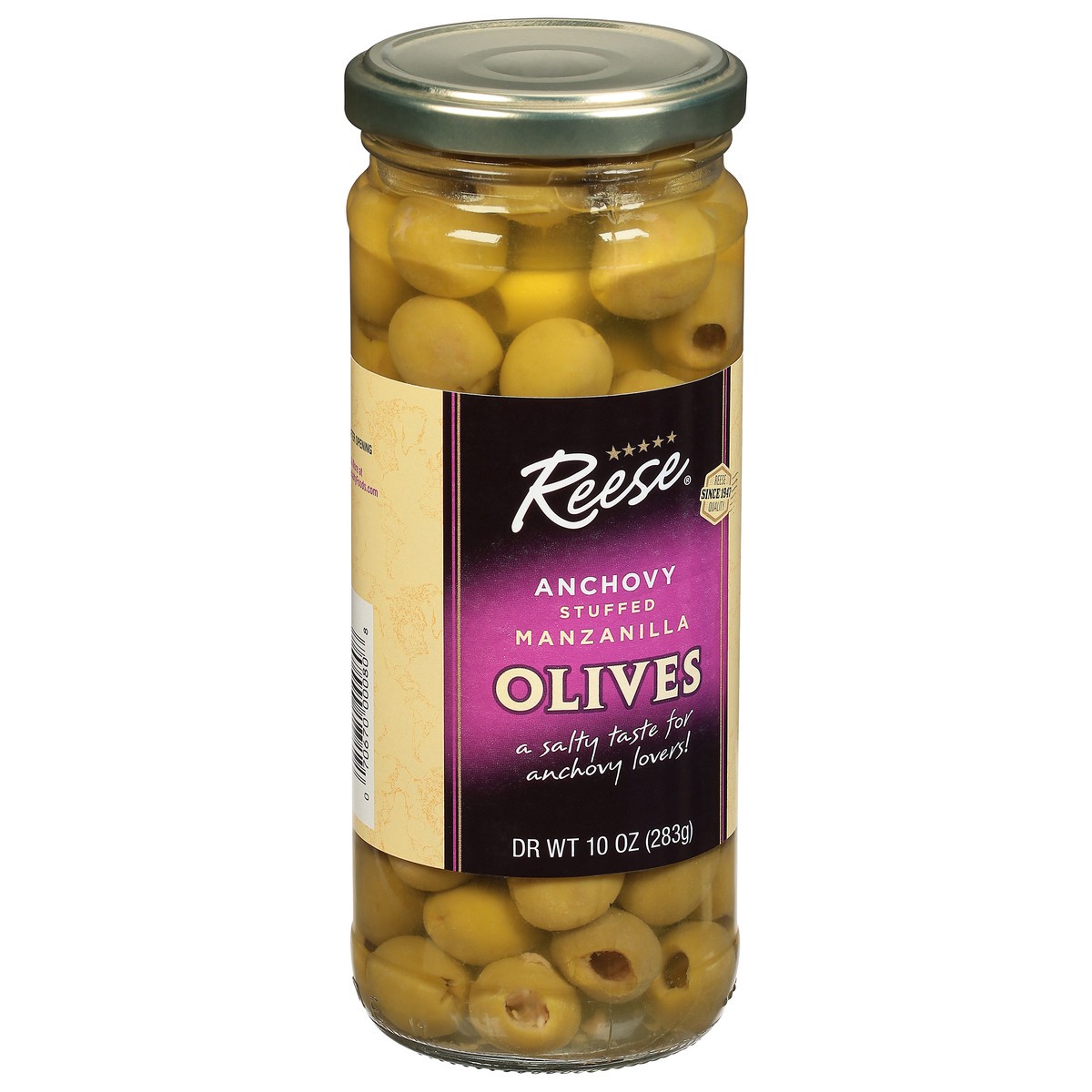 slide 2 of 9, Reese Anchovy Stuffed Olives Manzanilla Pickles 10 oz, 10 oz