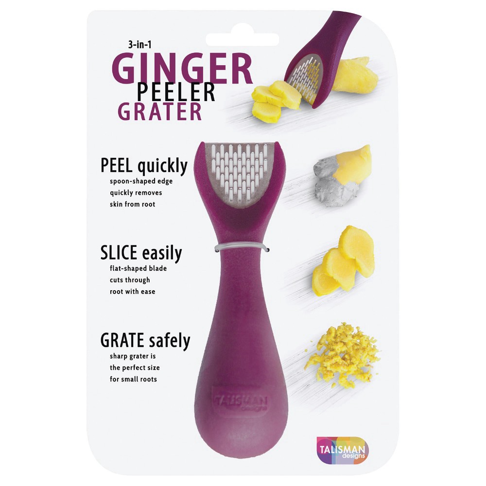 slide 3 of 4, Talisman Designs 3-in-1 Ginger Peeler - Purple, 1 ct