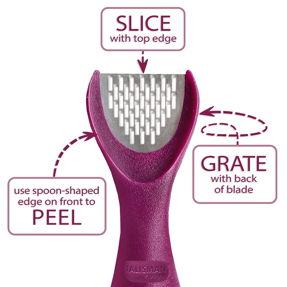 slide 4 of 4, Talisman Designs 3-in-1 Ginger Peeler - Purple, 1 ct