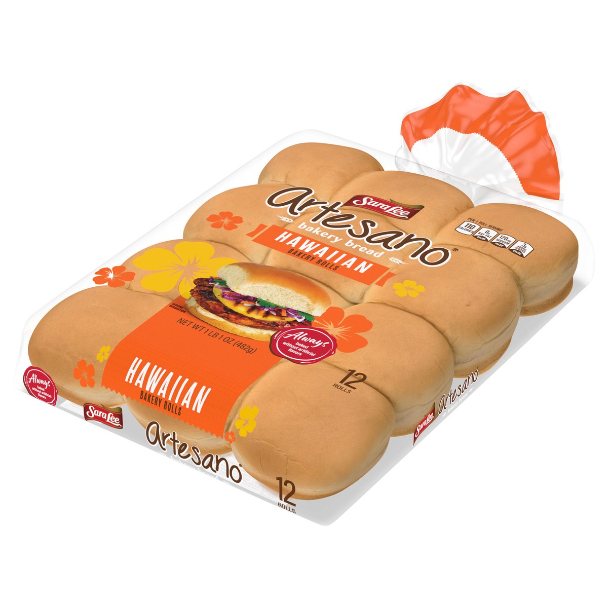 slide 4 of 4, Sara Lee Artesano Hawaiian Dinner Rolls, 12 ct