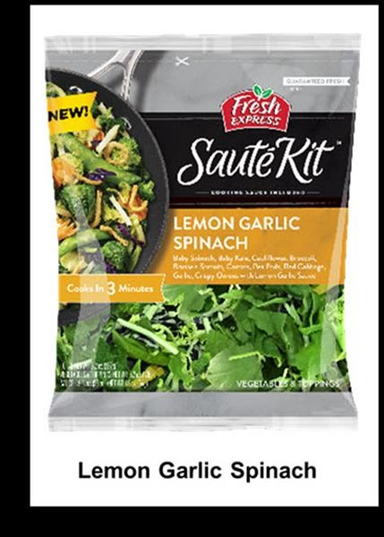 slide 1 of 1, Fresh Express Saute Kit, Lemon Garlic Spinach, 8.2 oz