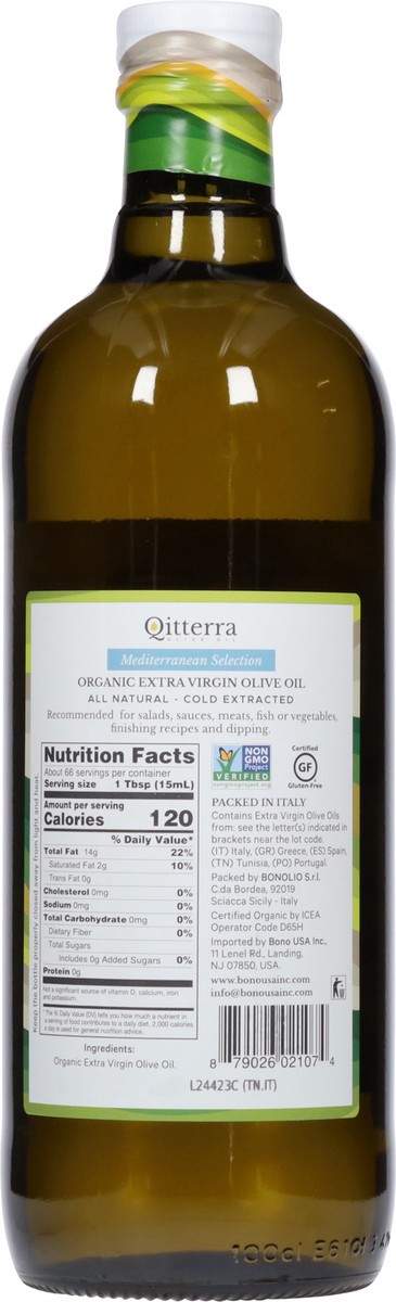slide 5 of 13, Qitterra Mediterranean Selection Extra Virgin Organic Olive Oil 33.8 fl oz, 33.8 fl oz