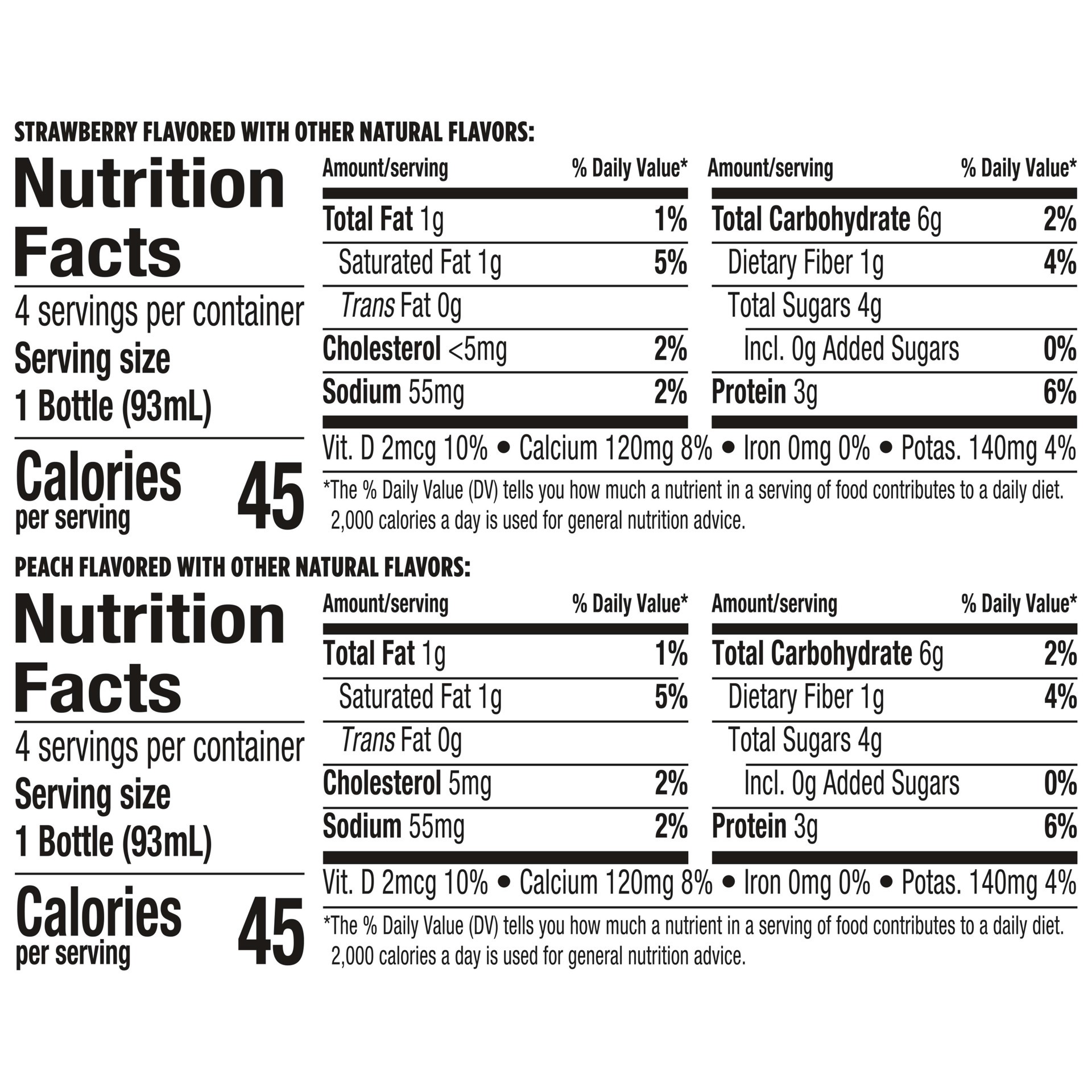 slide 3 of 5, Activia ZERO 0g Added Sugar Peach and Strawberry Probiotic Dailies, Low Fat Probiotic Yogurt Drinks, 3.1 FL OZ, 8 Ct, 8 ct