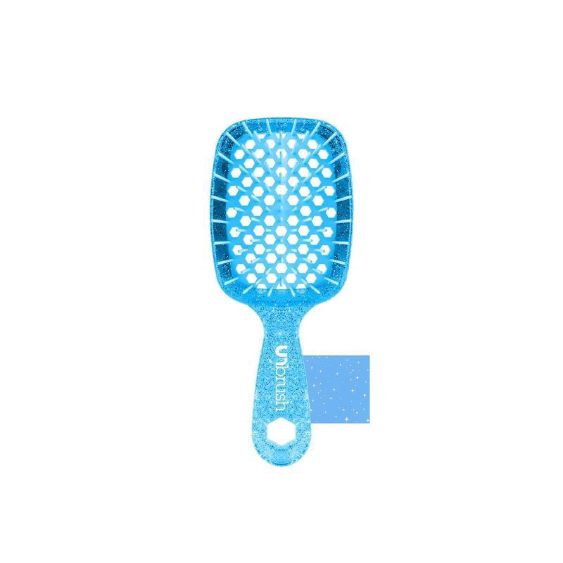 slide 1 of 4, UNbrush Mini Glitter Detangling Hair Brush - Sapphire Blue, 1 ct