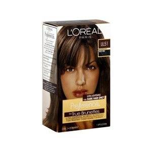 slide 1 of 1, L'Oréal Hair Color, Cooler, Ultra Light Natural Brown UL51, 1 pair