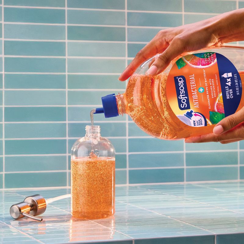 slide 2 of 18, Softsoap Antibacterial Liquid Hand Soap Refill - Crisp Clean - 50 fl oz, 50 fl oz