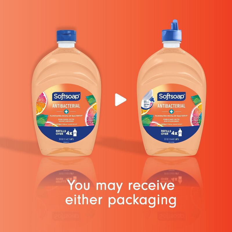 slide 3 of 18, Softsoap Antibacterial Liquid Hand Soap Refill - Crisp Clean - 50 fl oz, 50 fl oz
