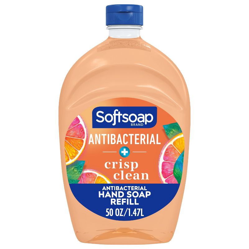 slide 1 of 10, Softsoap Antibacterial Liquid Hand Soap Refill - Crisp Clean - 50 fl oz, 50 fl oz