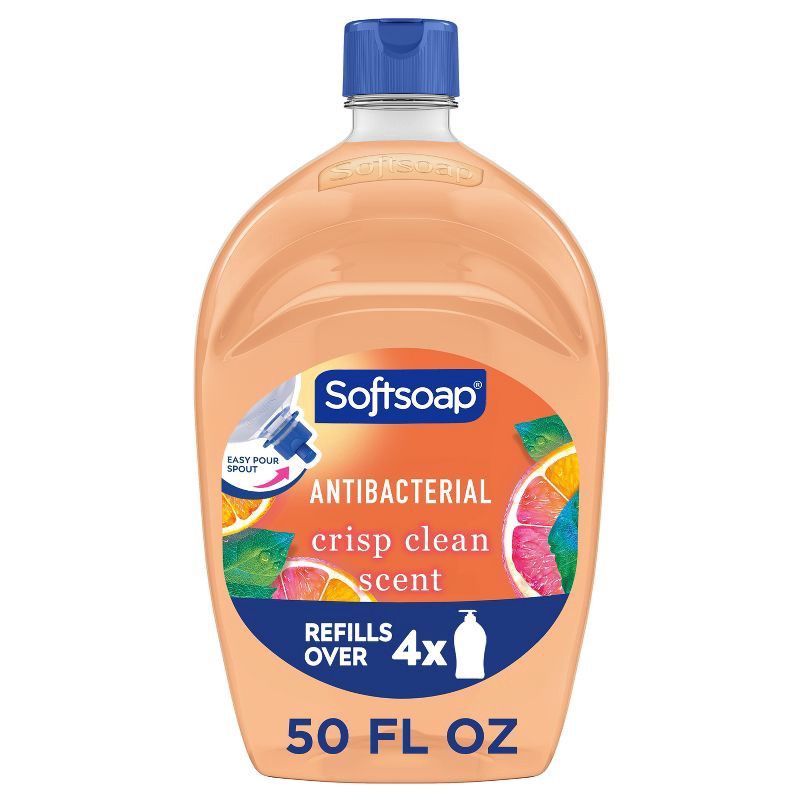 slide 1 of 20, Softsoap Antibacterial Liquid Hand Soap Refill - Crisp Clean - 50 fl oz, 50 fl oz