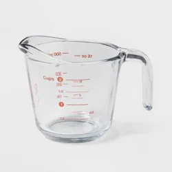 2 Cup Glass Measuring Cup with Red Markings - Made By Design