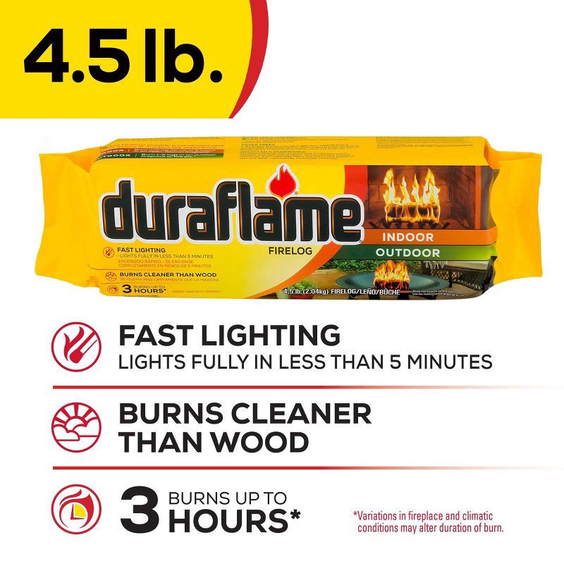 slide 3 of 9, Duraflame 6pk 4.5lbs Indoor/Outdoor Firelogs, 6 ct; 4.5 lb