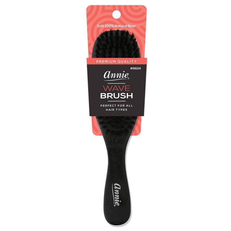 slide 1 of 3, Annie International Soft Wave Black Boar Bristle Hair Brush - 4.8", 1 ct