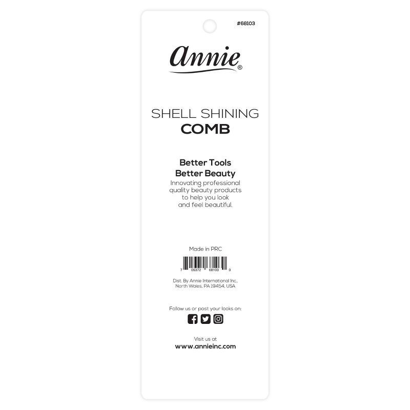 slide 3 of 3, Annie International Shell Long Tail Shining Comb - 2ct, 2 ct