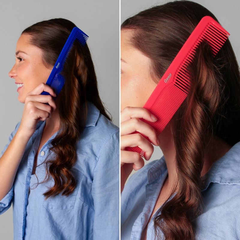 slide 3 of 5, Annie International Dressing Hair Combs - Red and Blue - 2 each, 1 ct