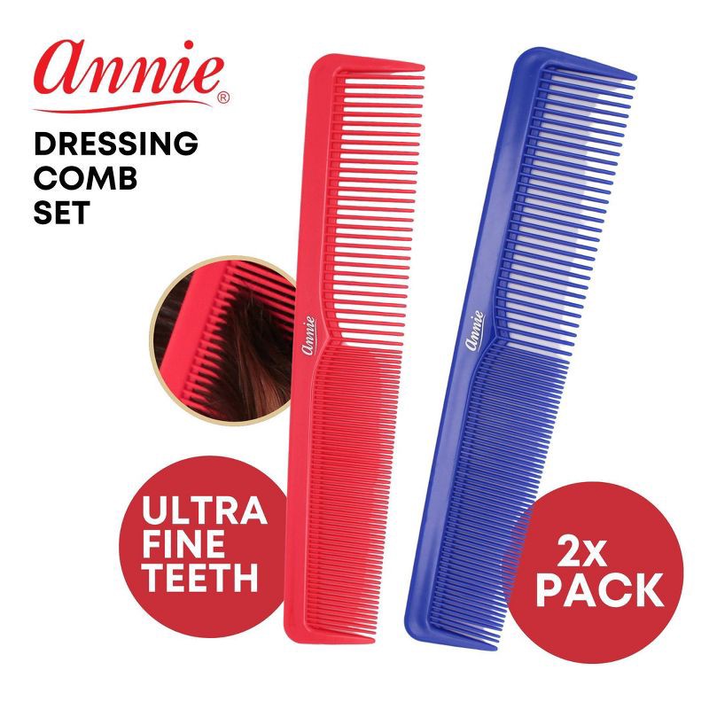 slide 4 of 5, Annie International Dressing Hair Combs - Red and Blue - 2 each, 1 ct