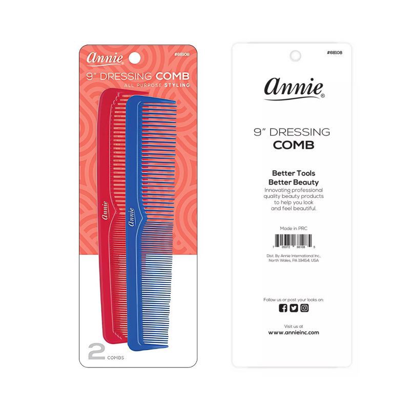 slide 5 of 5, Annie International Dressing Hair Combs - Red and Blue - 2 each, 1 ct