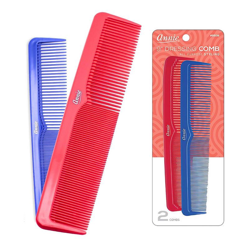 slide 1 of 5, Annie International Dressing Hair Combs - Red and Blue - 2 each, 1 ct
