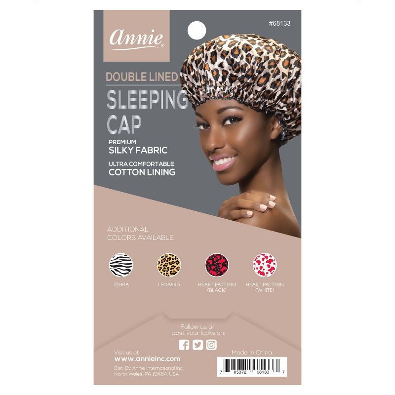 slide 3 of 3, Annie International Deluxe Sleeping Cap - Leopard, 1 ct