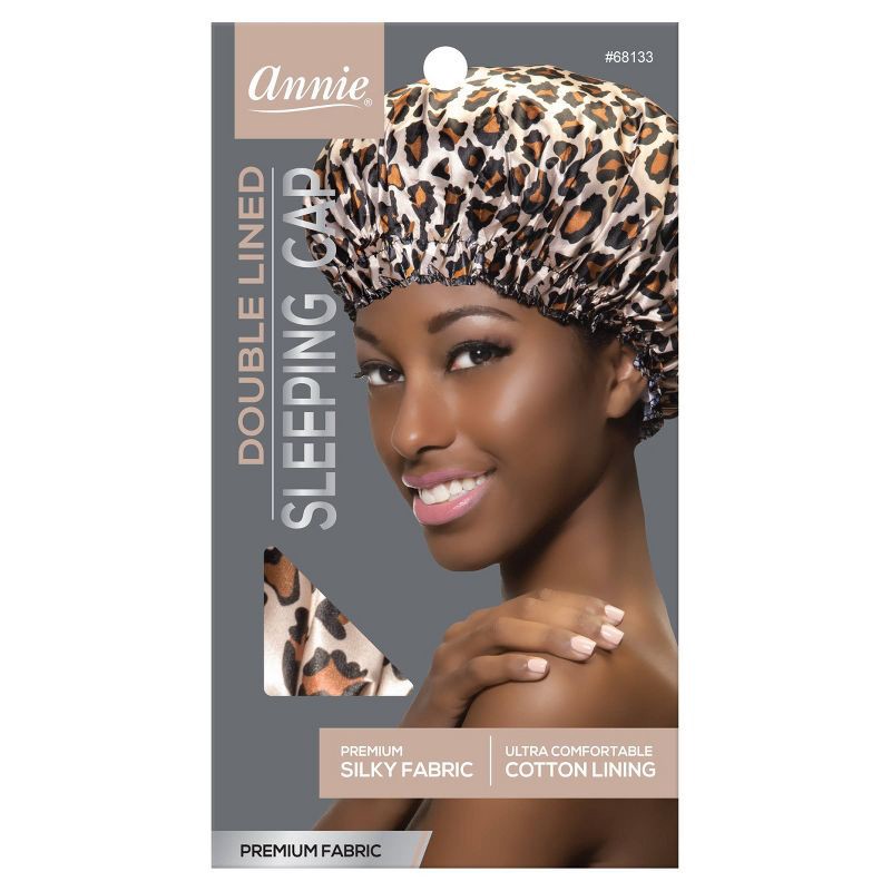 slide 1 of 3, Annie International Deluxe Sleeping Cap - Leopard, 1 ct