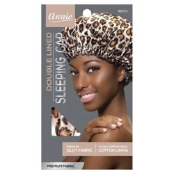 Annie International Deluxe Sleeping Cap - Leopard: All Hair Types, Nylon, Hair Bonnets and Caps