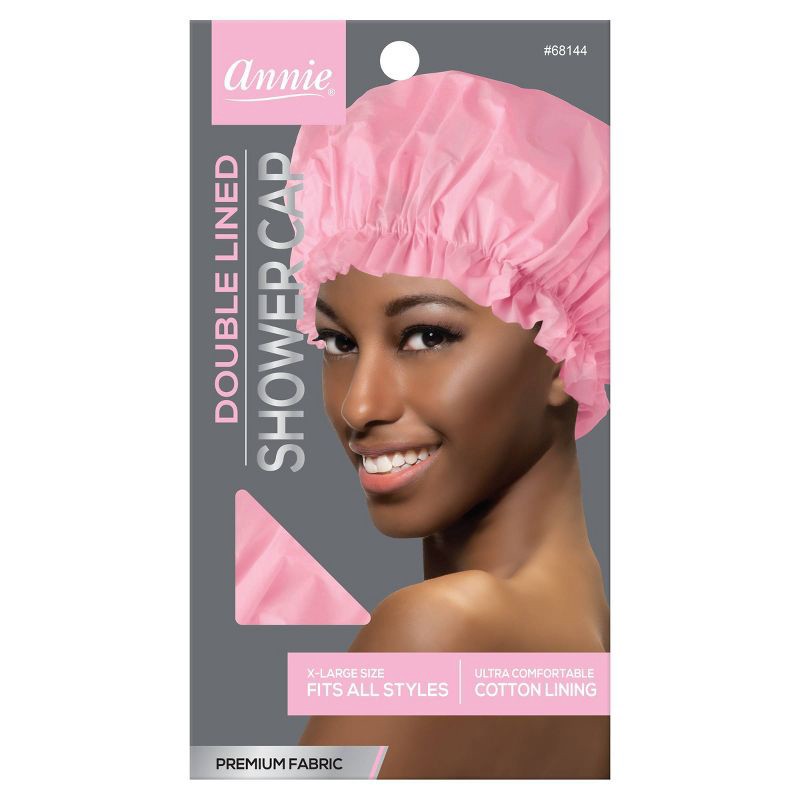 slide 1 of 3, Annie International Deluxe Double Lined Shower Cap, 1 ct