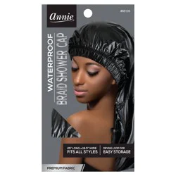 Annie International Max Jumbo Braid Shower Cap - Black: Nylon Material