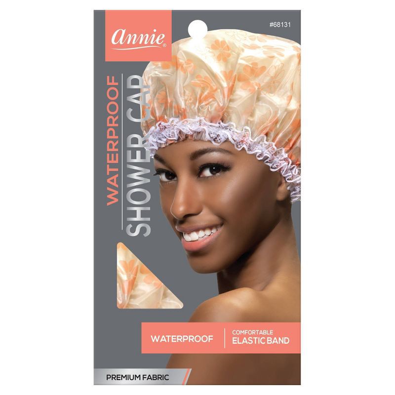 slide 1 of 3, Annie International Shower Cap - Pink Floral, 1 ct