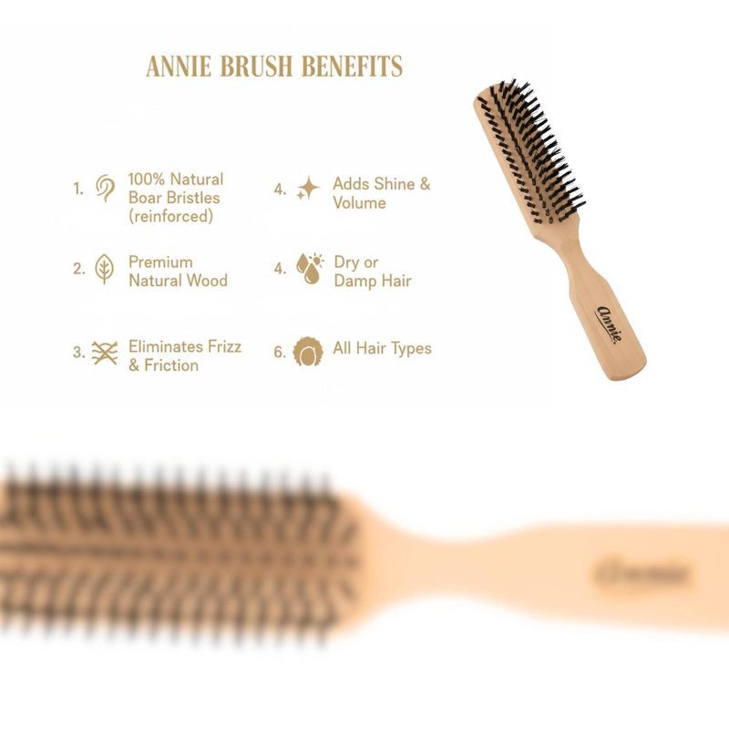 slide 3 of 4, Annie International Easy Style Reinforced Boar Bristle Hair Brush, 1 ct