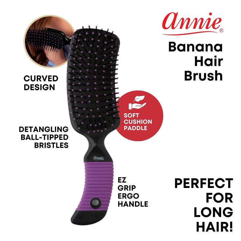 slide 2 of 5, Annie International Styling Banana Hair Brush, 1 ct