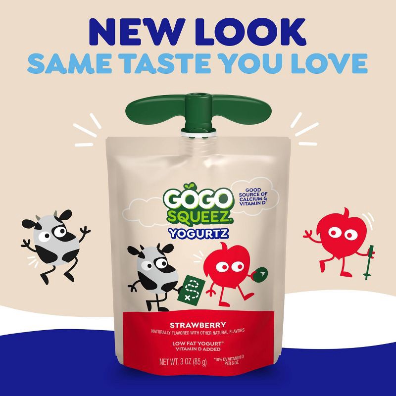 slide 3 of 11, GoGo SqueeZ Kids' YogurtZ Strawberry Pouches - 3oz/10ct, 10 ct; 3 oz