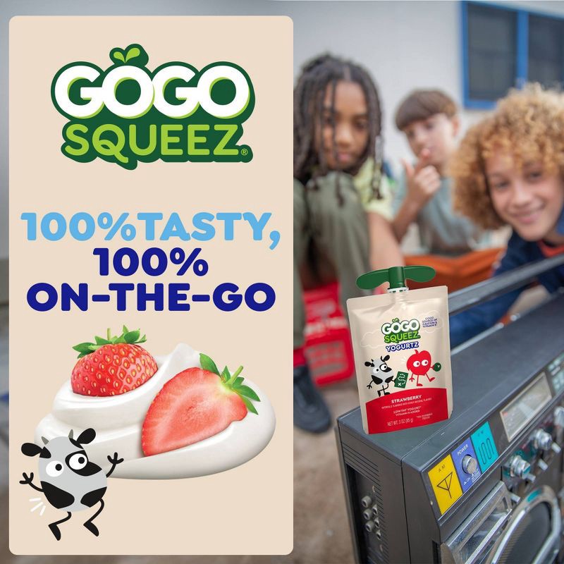 slide 6 of 11, GoGo SqueeZ Kids' YogurtZ Strawberry Pouches - 3oz/10ct, 10 ct; 3 oz