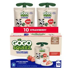 GoGo SqueeZ Kids' YogurtZ Strawberry Pouches - 3oz/10ct