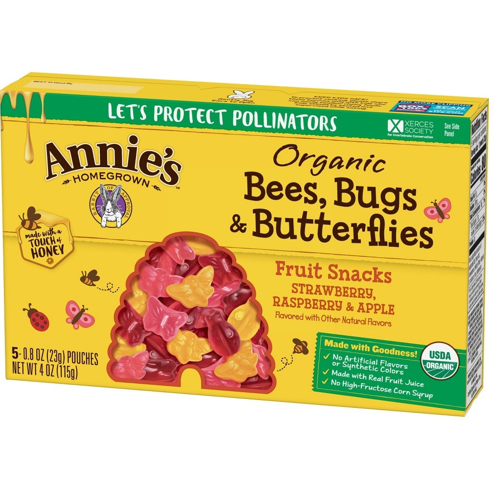 slide 2 of 3, Annie's Bees and Butterflies Fruit Snacks, 4 oz