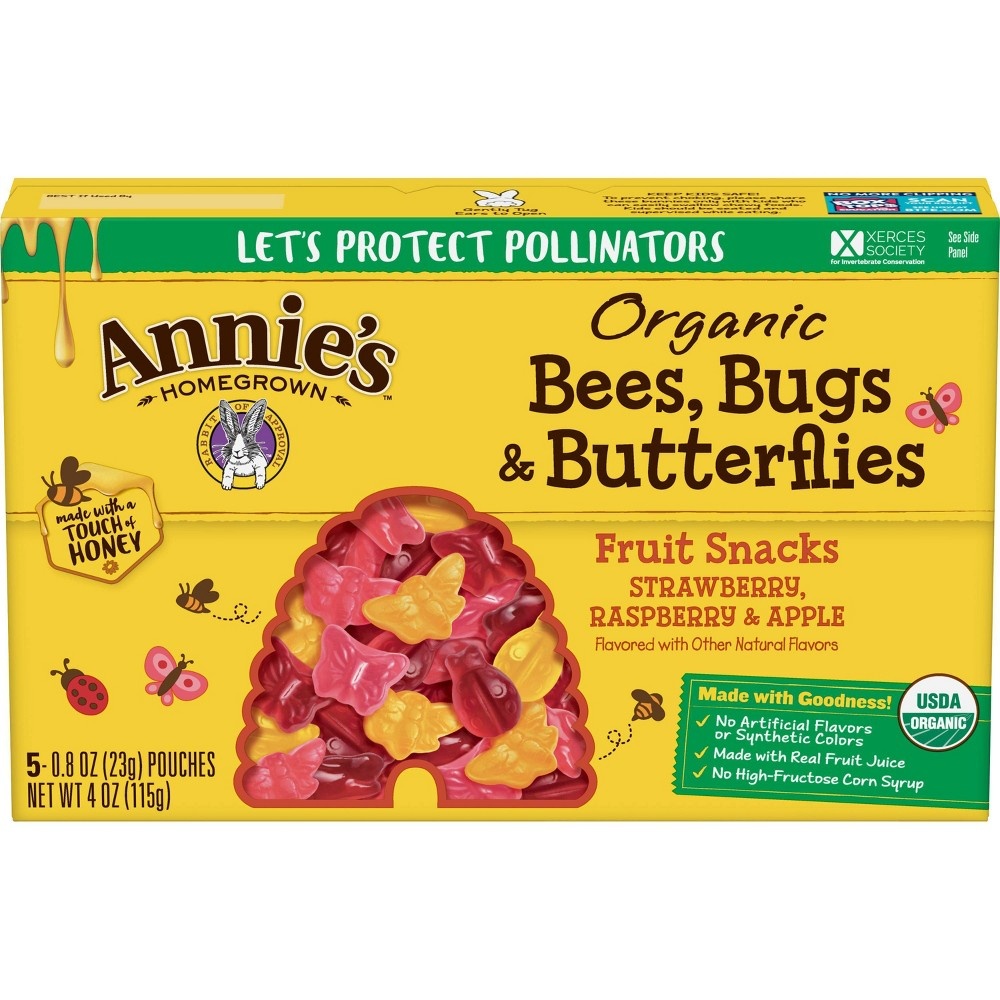 slide 3 of 3, Annie's Bees and Butterflies Fruit Snacks, 4 oz