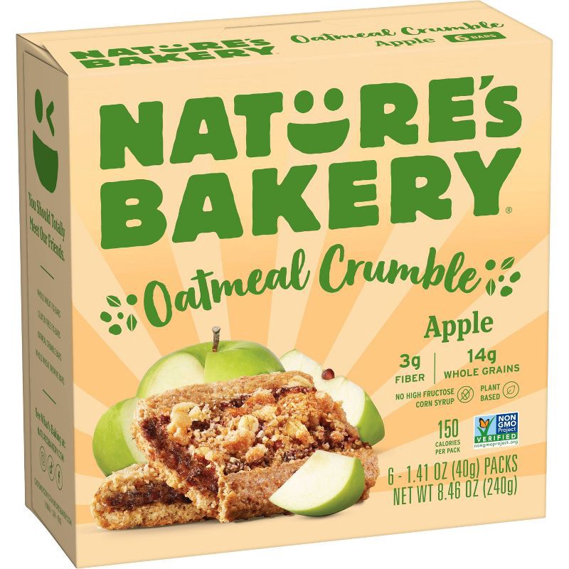 slide 1 of 7, Nature's Bakery Apple Oatmeal Crumble Breakfast Bars - 8.46oz/6ct, 8.46 oz, 6 ct