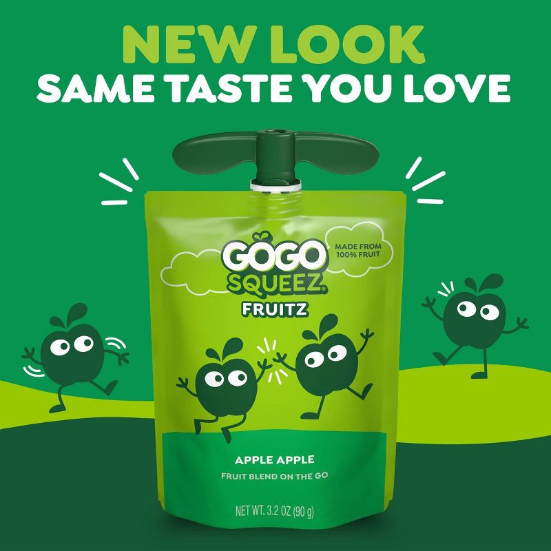 slide 3 of 7, GoGo SqueeZ No Sugar Added Applesauce and Fruit Puree Apple Apple - 3.2oz/20ct, 3.2 oz, 20 ct
