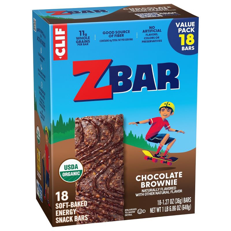 slide 9 of 14, CLIF KID ZBAR Chocolate Brownie Granola Bar Organic - 22.86oz/18pk, 22.86 oz, 18 ct