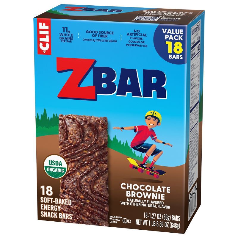 slide 10 of 14, CLIF KID ZBAR Chocolate Brownie Granola Bar Organic - 22.86oz/18pk, 22.86 oz, 18 ct