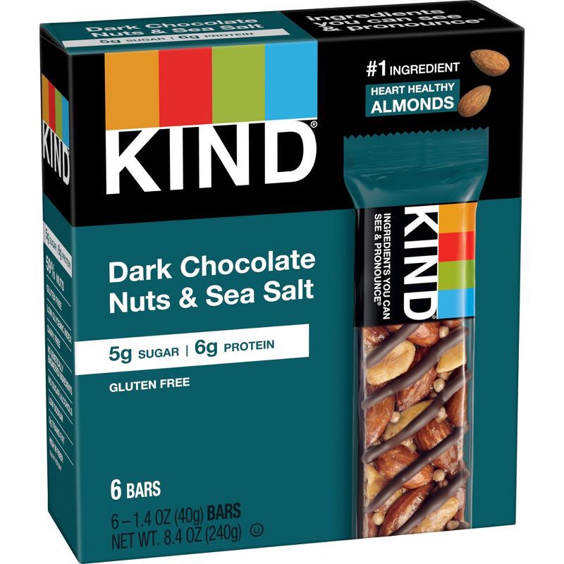 slide 3 of 7, KIND Dark Chocolate Nut with Sea Salt Bars - 14oz/6ct, 6 ct; 14 oz
