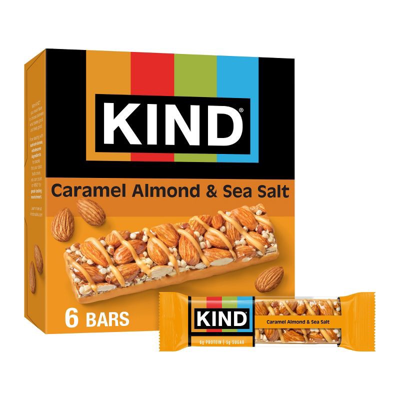slide 1 of 8, KIND Bars Caramel Almond & Sea Salt Gluten Free Snacks - 6ct, 6 ct