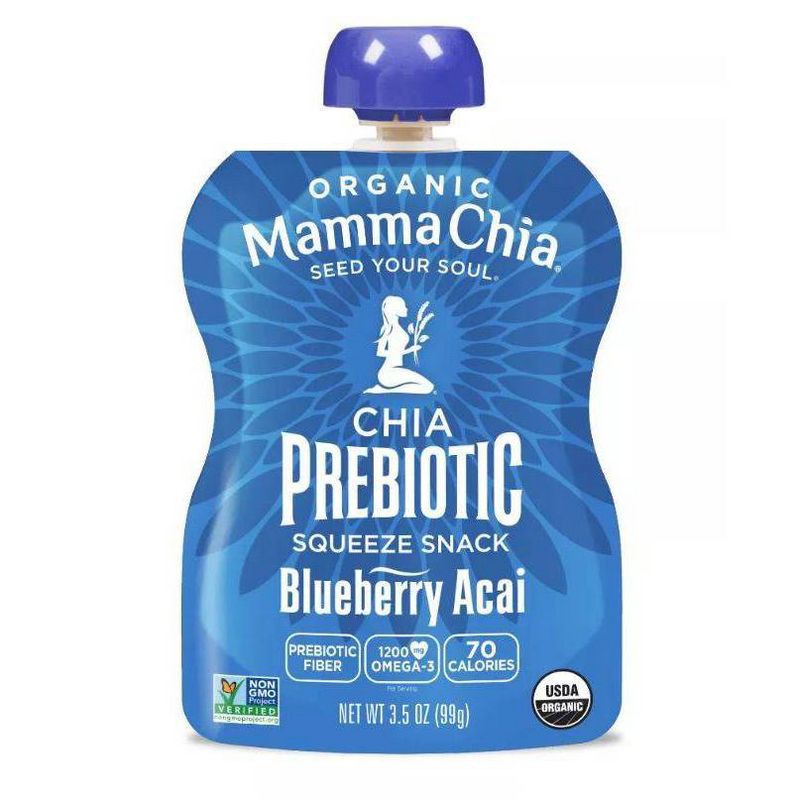 slide 3 of 8, Mamma Chia Blueberry Acai Squeeze Vitality Snack Pouches - 14oz/4pk, 4 ct; 14 oz
