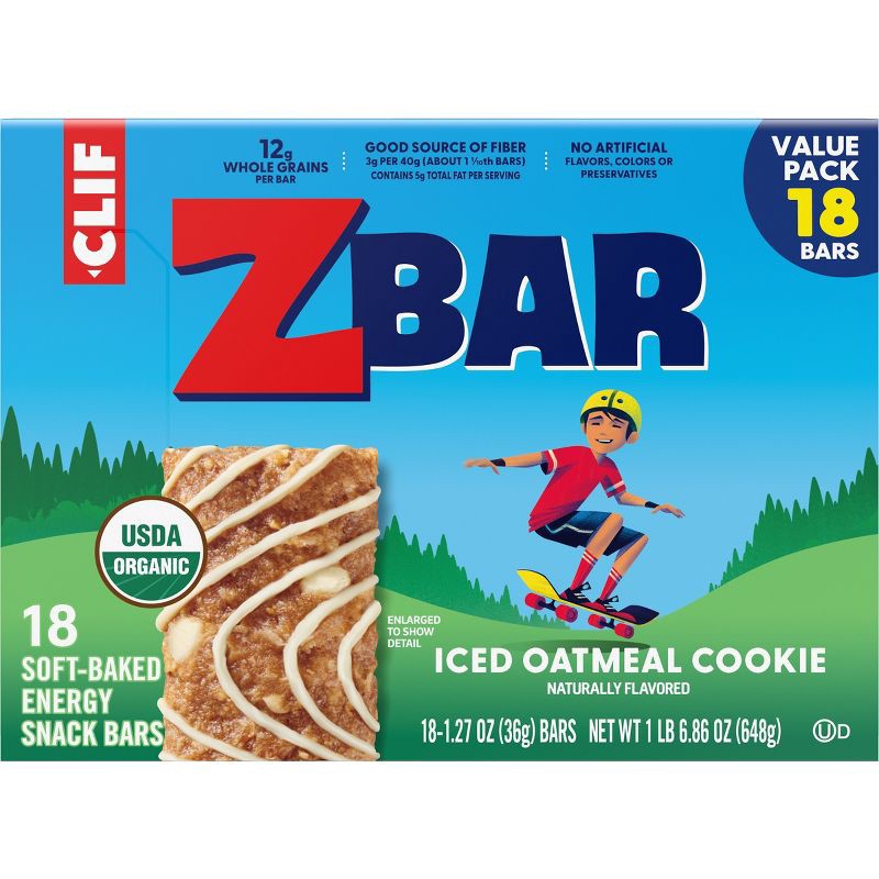 slide 2 of 14, CLIF KID ZBAR Iced Oatmeal Cookie Granola Bar Organic - 22.86oz/18pk, 22.86 oz, 18 ct