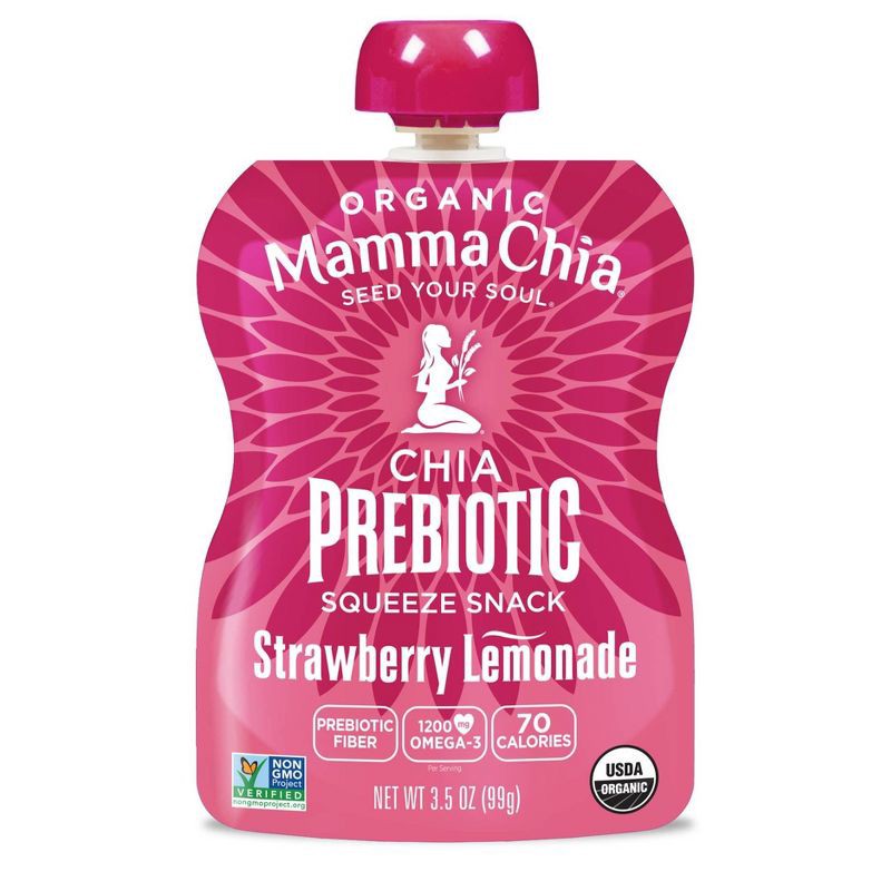 slide 2 of 5, Mamma Chia Strawberry Lemonade Squeeze Vitality Snack - 4ct, 4 ct