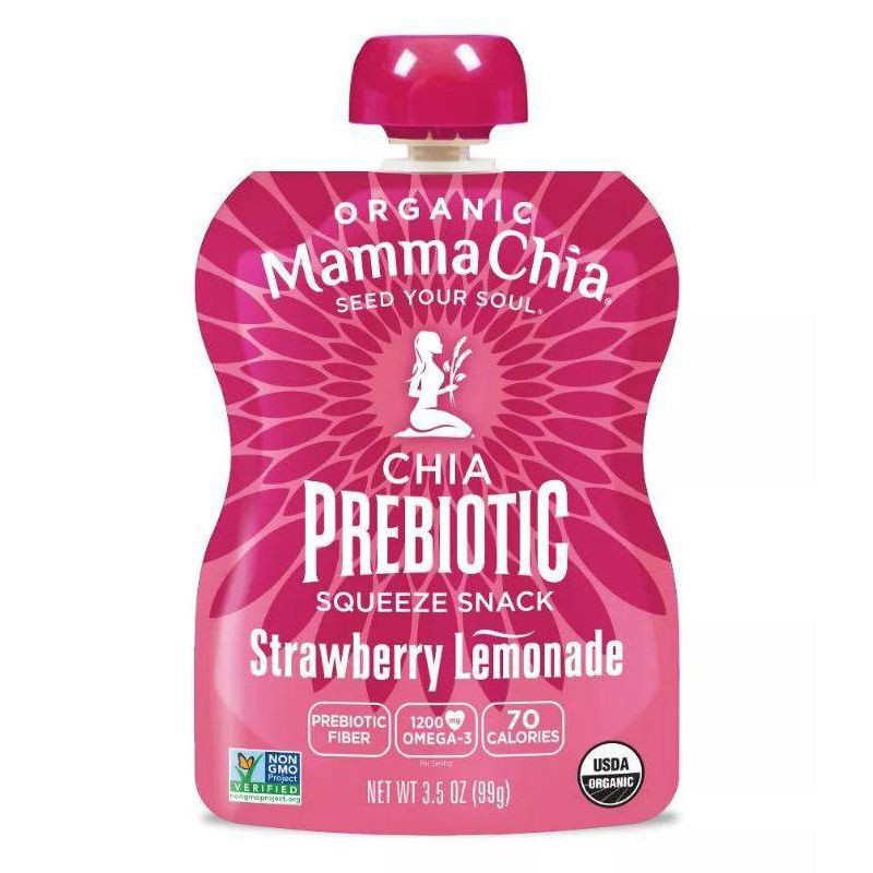 slide 3 of 7, Mamma Chia Strawberry Lemonade Squeeze Vitality Snack Pouches - 14oz/4pk, 4 ct; 14 oz
