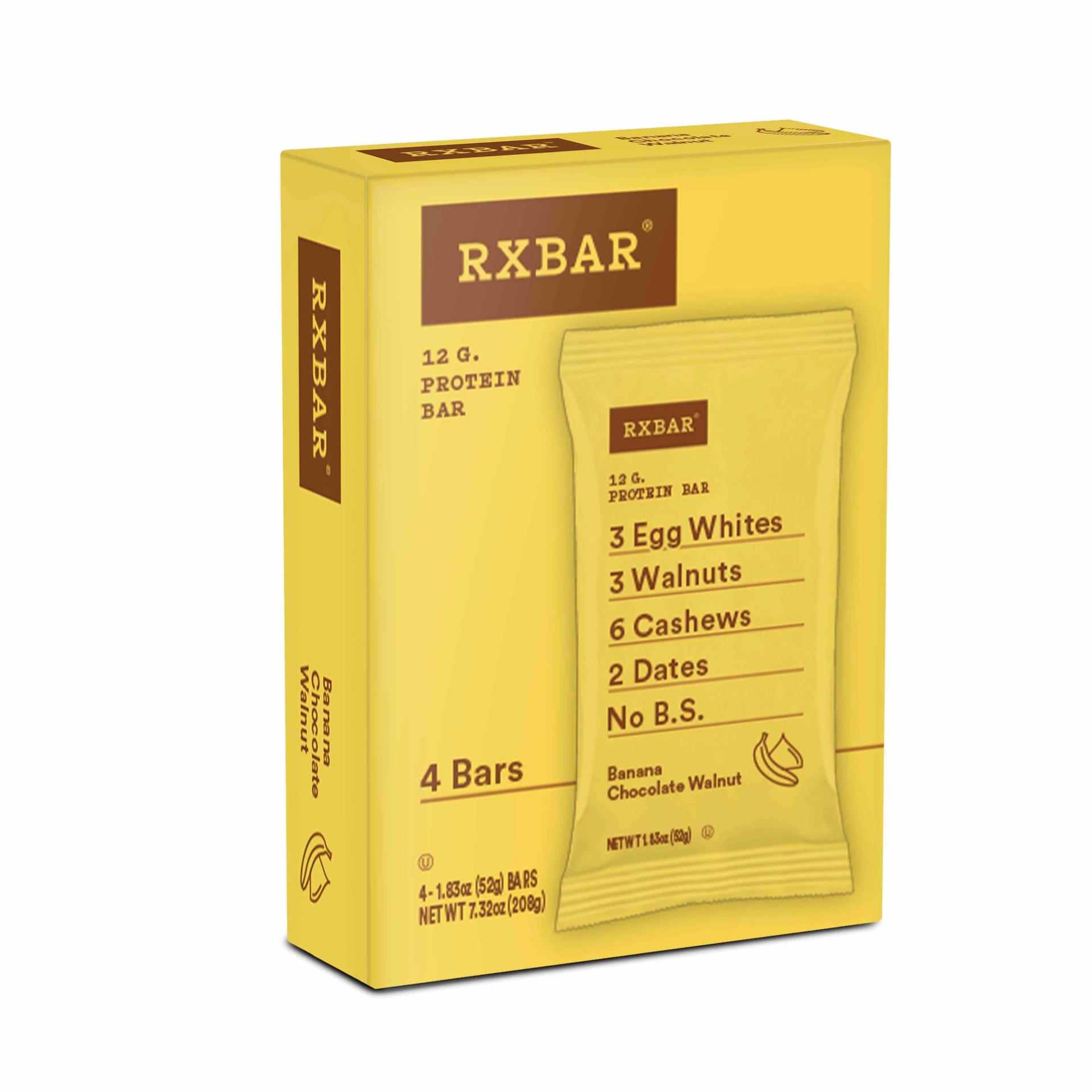 slide 1 of 4, RXBAR Banana Walnut Nutrition Bar, 4 ct