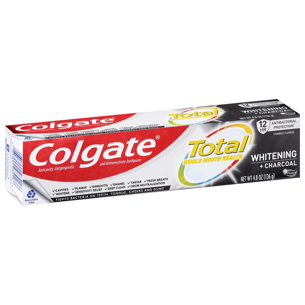 slide 9 of 9, Colgate Total Whitening + Charcoal Toothpaste 4.8 oz, 4.8 oz