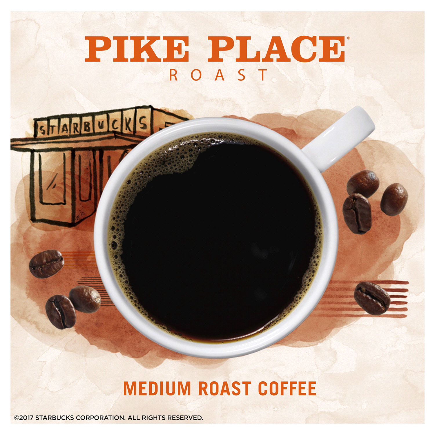 slide 2 of 3, Starbucks Medium Roast Instant & Microground Pike Place Coffee 8 - 0.11 oz Packets, 8 ct