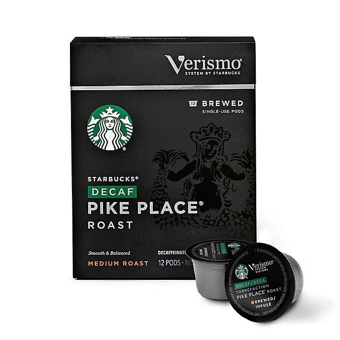 slide 2 of 4, Starbucks Verismo Decaf Pike Place Roast Brewed Coffee Pods, 12 ct